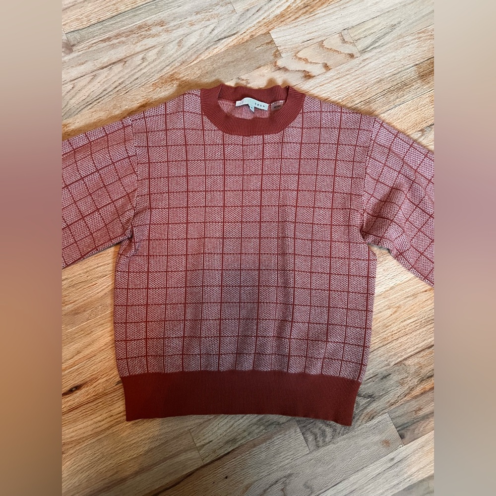 Women's Rust Grid Knit Sweater